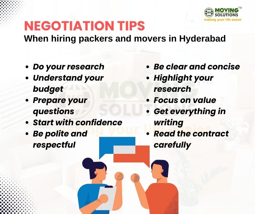 Negotiation tips on packers movers charges Hyderabad